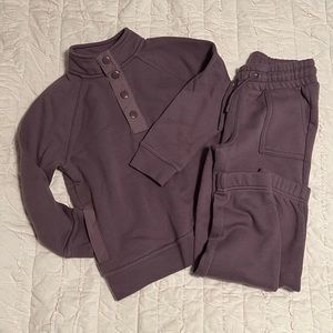 Cat & Jack dusty purple sweatshirt and joggers.